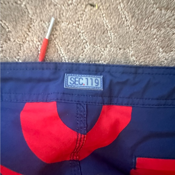Phish band Fishman Doughnut Board Shorts Size 40 Brand=section 119Color Blue/Red - Picture 9 of 10